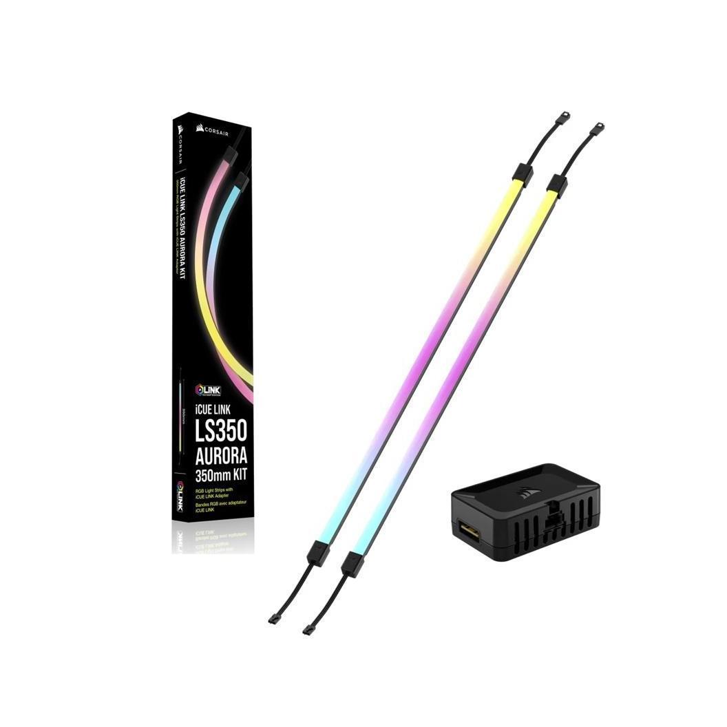 Corsair iCUE LINK LS350 Aurora RGB Light Strips 350mm Addressable LEDs Magnetic Mount Black