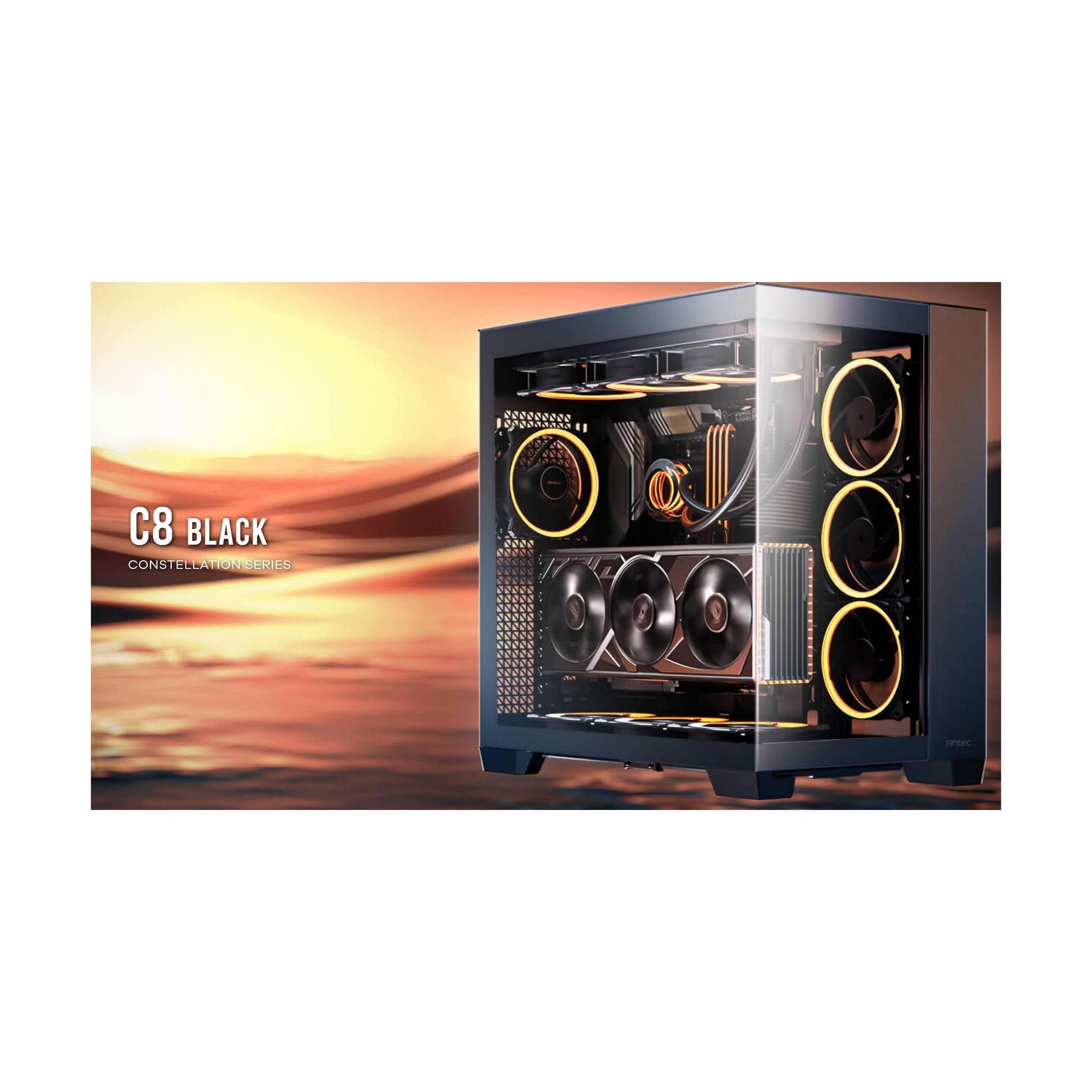 Antec C8 ATX E-ATX mATX USB-C 4mm TG 360mm Liquid Cooler Support Case