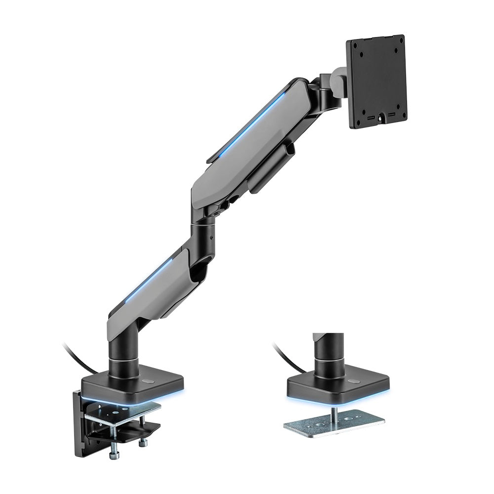 Brateck Single Heavy-Duty RGB Gaming Monitor Arm 17-49" 20KG VESA 75x75-100x100