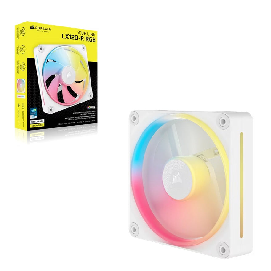 Corsair iCUE LINK LX120-R RGB 120mm PWM Reverse Fan White