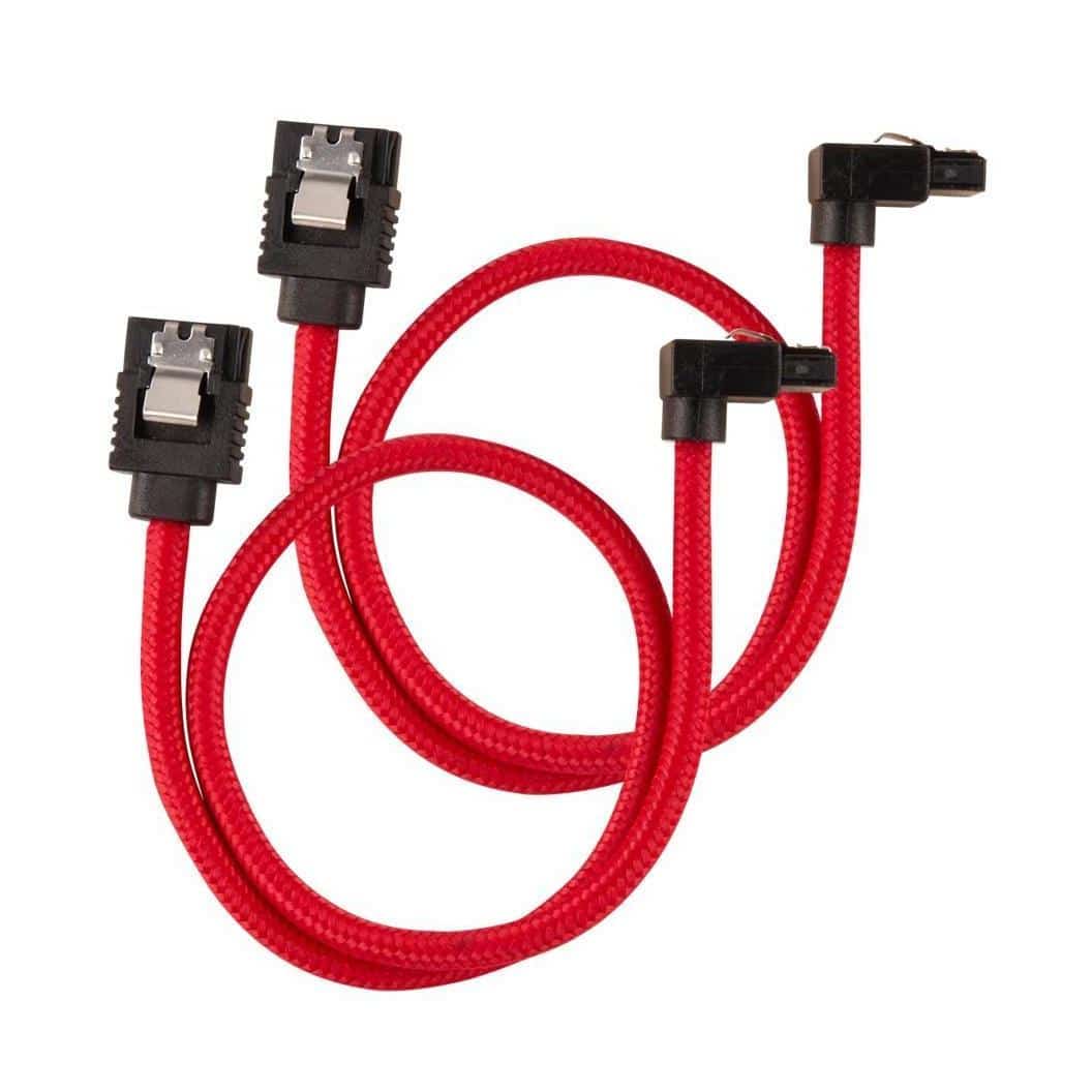Corsair Premium Sleeved SATA 6Gbps 60cm 90° Cable Red