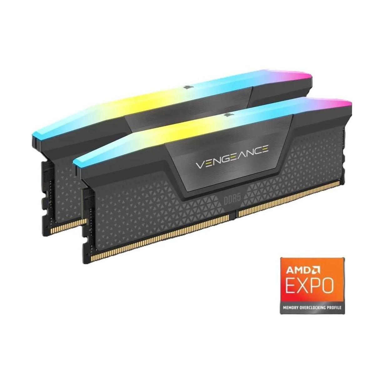Corsair Vengeance RGB PRO 32GB Kit (2x16GB) DDR5 6000MHz C32 Desktop Gaming Memory