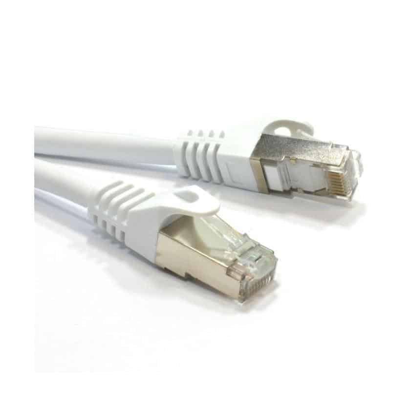 Astrotek CAT6A Shielded Ethernet Cable 2m Grey/White 10GbE S/FTP LSZH