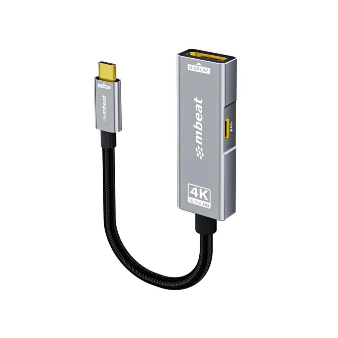 MBEAT Tough Link USB-C to DP Adapter Space Grey 4K 60Hz 100W PD
