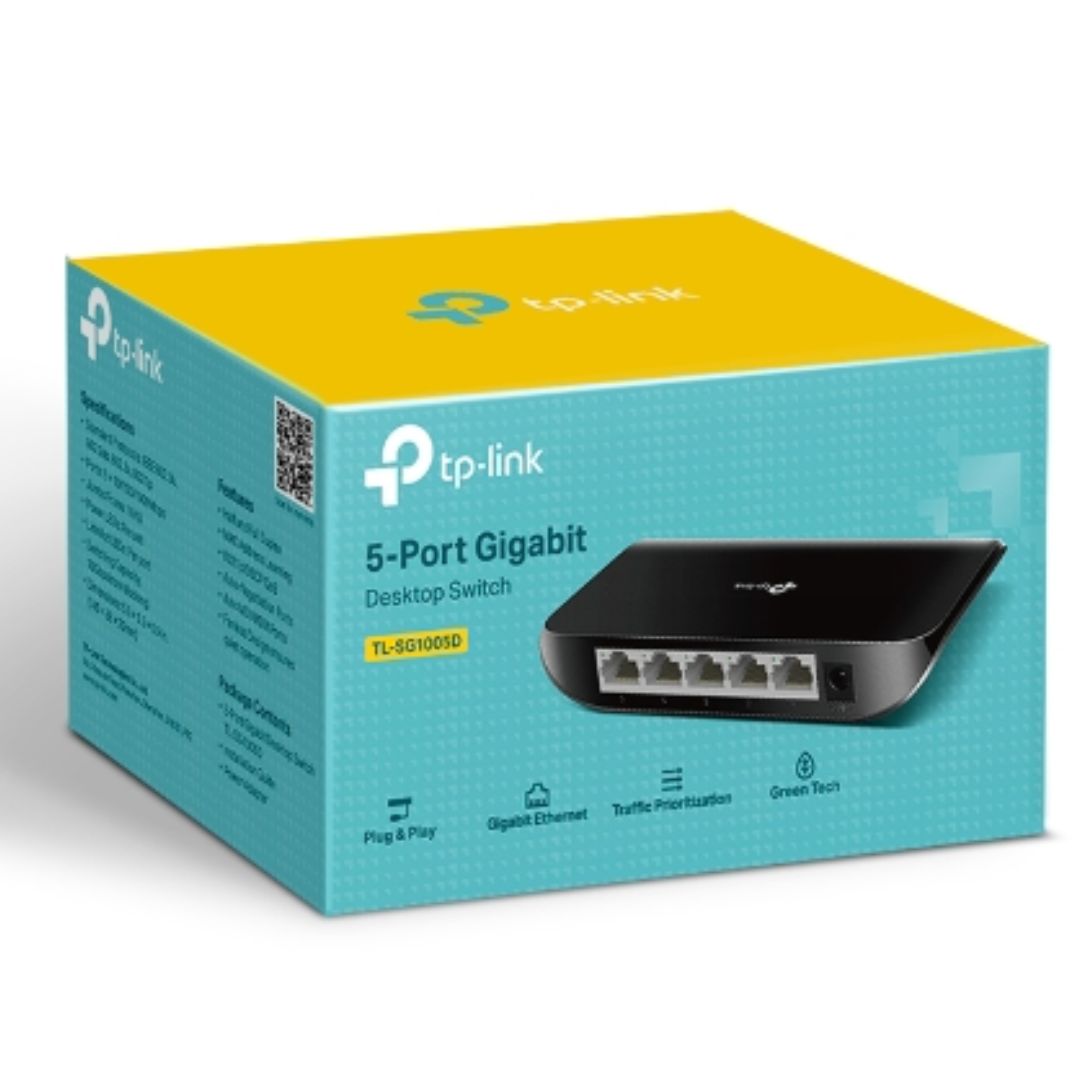 TP-Link TL-SG1005D 5-Port Desktop Gigabit Switch 10/100/1000M RJ45Ports