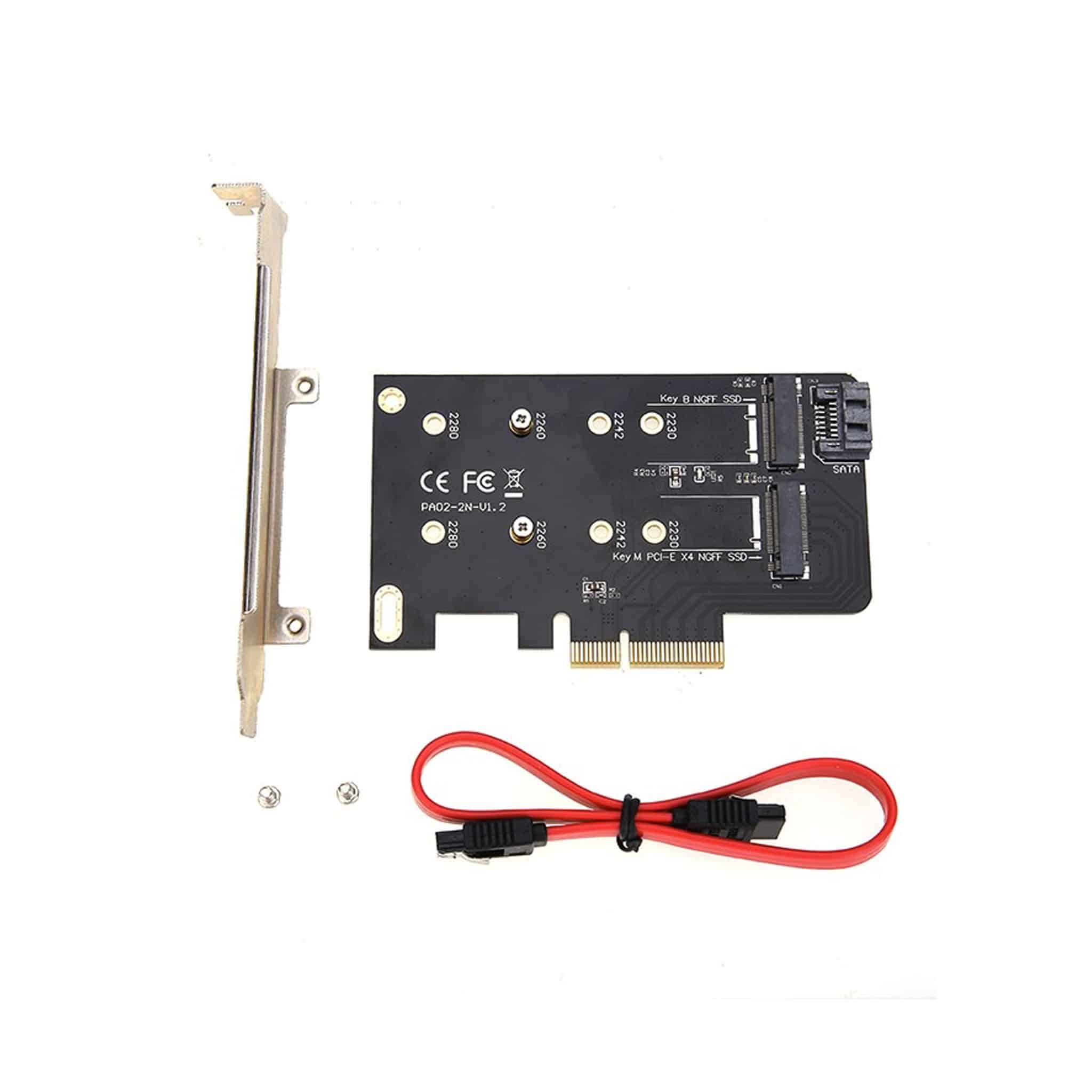 Simplecom EC412 Dual M.2 (B Key and M Key) to PCI-E x4 and SATA 6G Expansion Card
