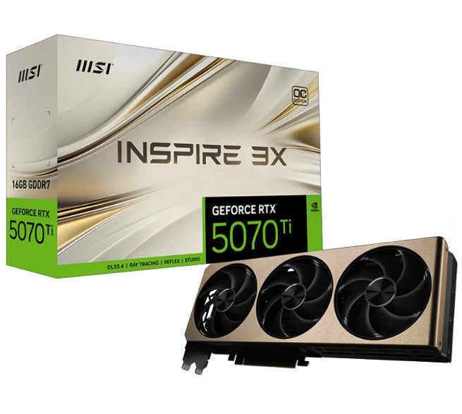 MSI GeForce RTX 5070 Ti 16G INSPIRE 3X OC 16GB GDDR7 2482MHz Graphics Card