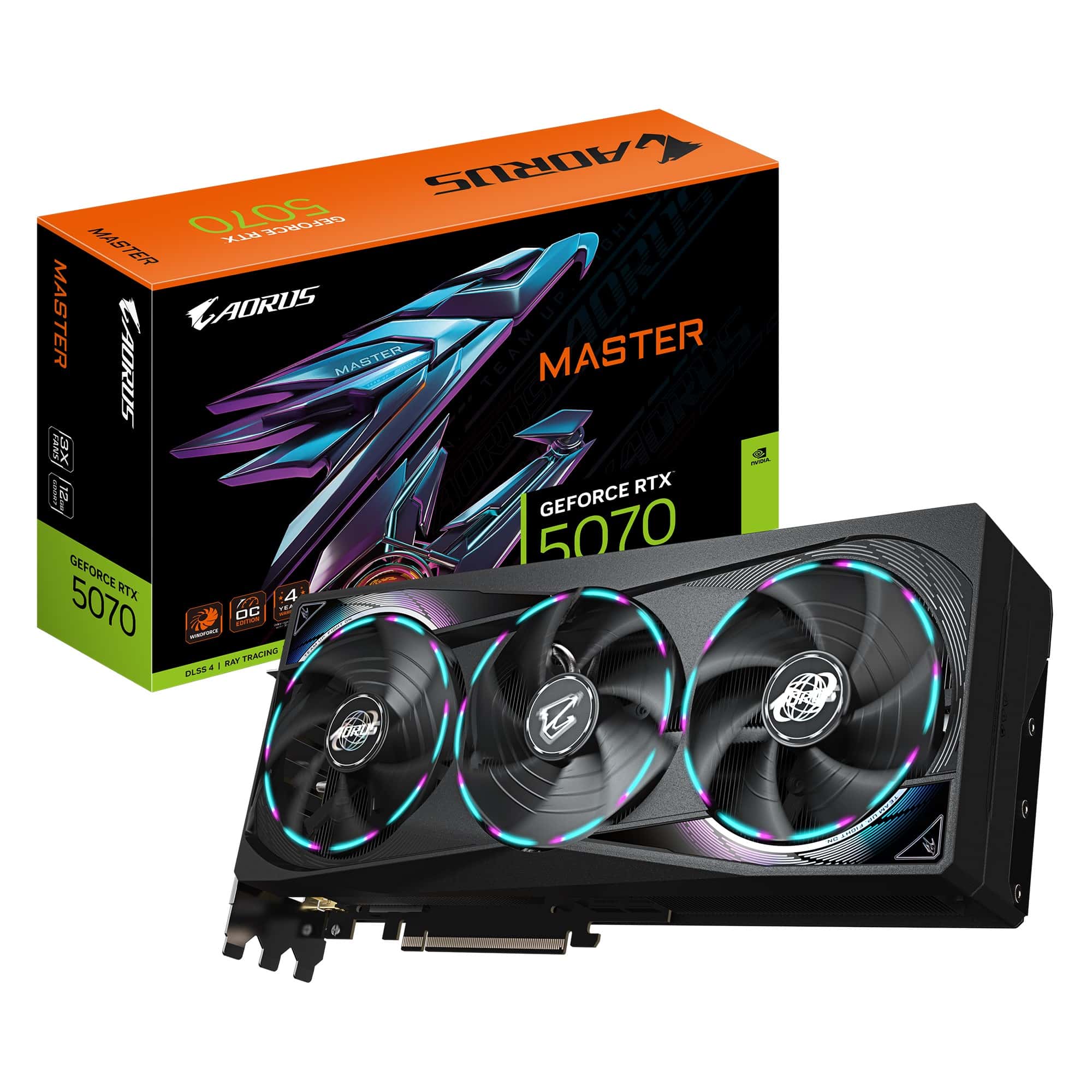 Gigabyte AORUS GeForce RTX 5070 MASTER 12GB GDDR7 2715MHz Graphics Card