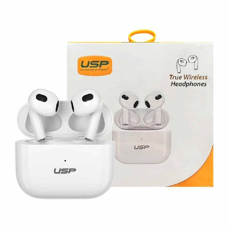 USP True Wireless Earphones BT241 White Bluetooth Smart Touch Controls Noise Isolation