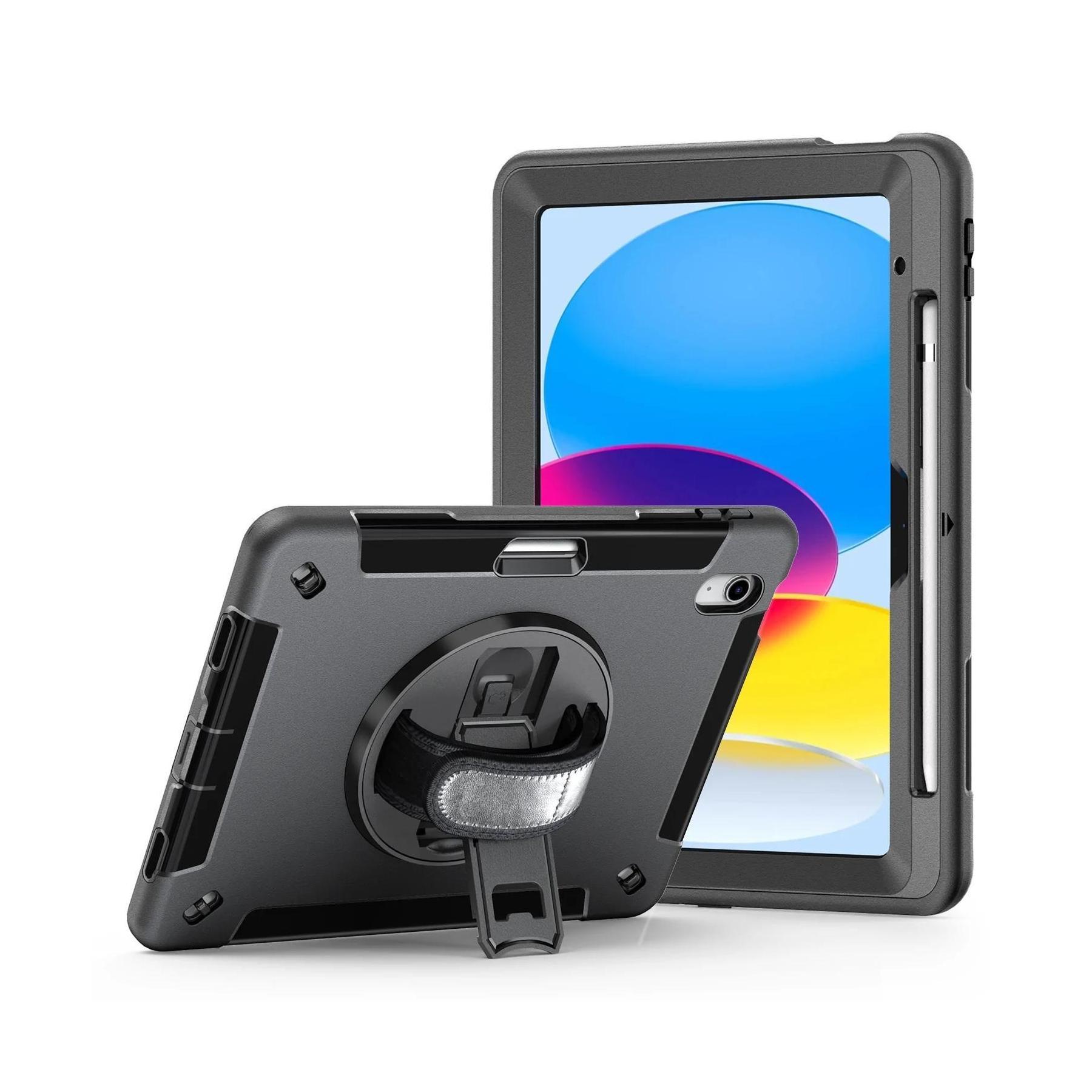 USP Rugged Apple iPad A16 11" Case Black Kickstand Strap