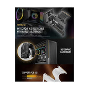 Antec Adjustable Vertical PCI Bracket PCIe 4.0 Cable Kit 200mm White Gold Plated
