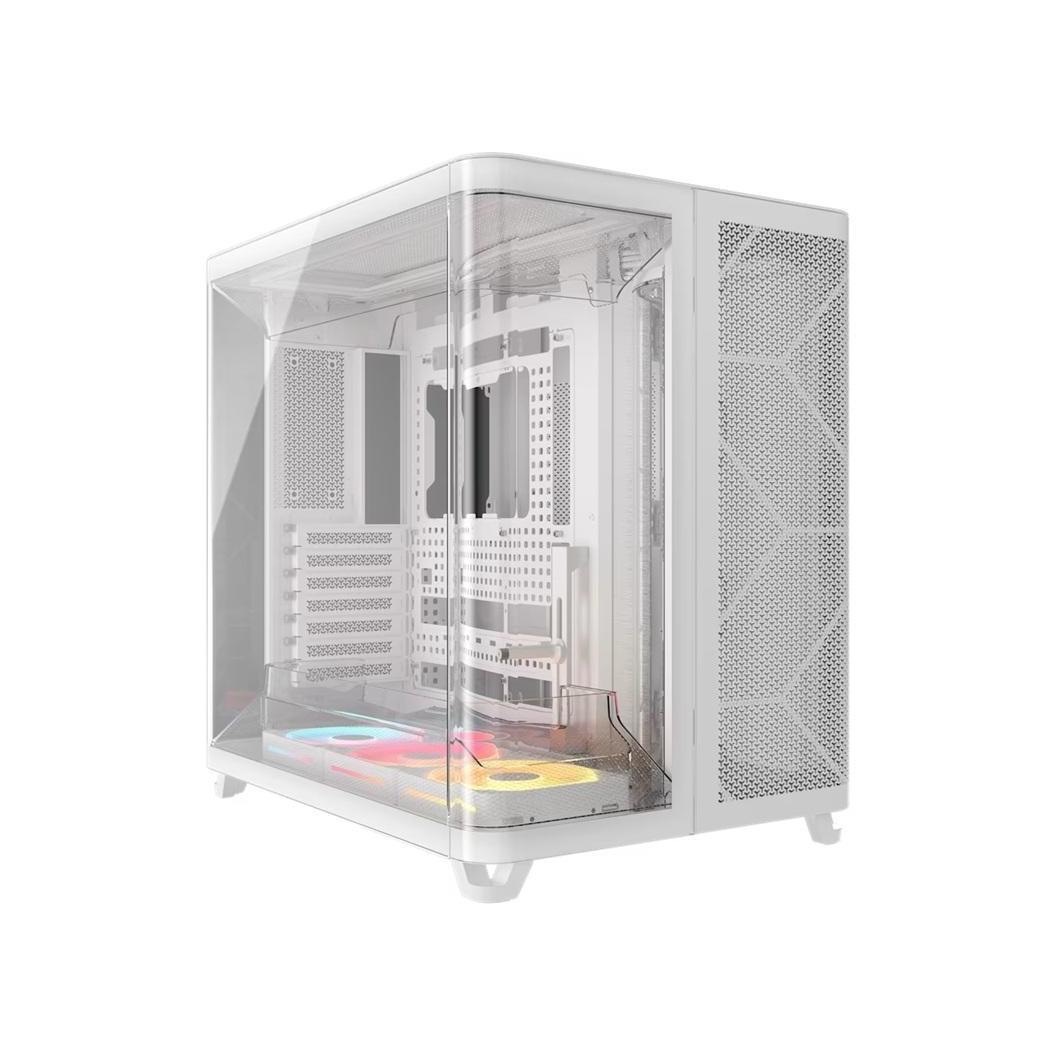 Corsair AIR 5400 LX-R RGB Triple Chamber White Mid-Tower ATX E-ATX Case 360GPU 180CPU 360RAD USB-C