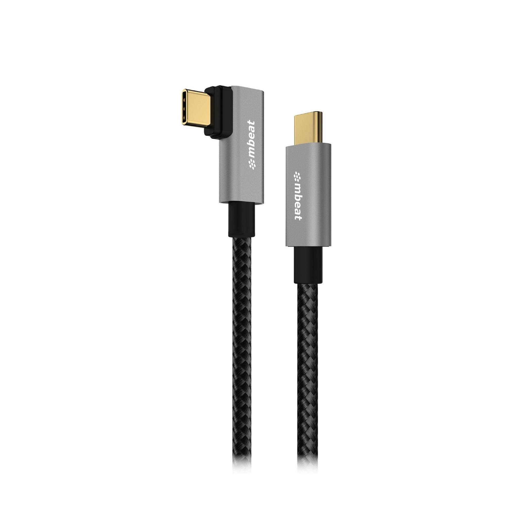 MBEAT Tough Link 1.8m L-Shape USB-C Cable Space Grey 10Gbps 4K 60Hz