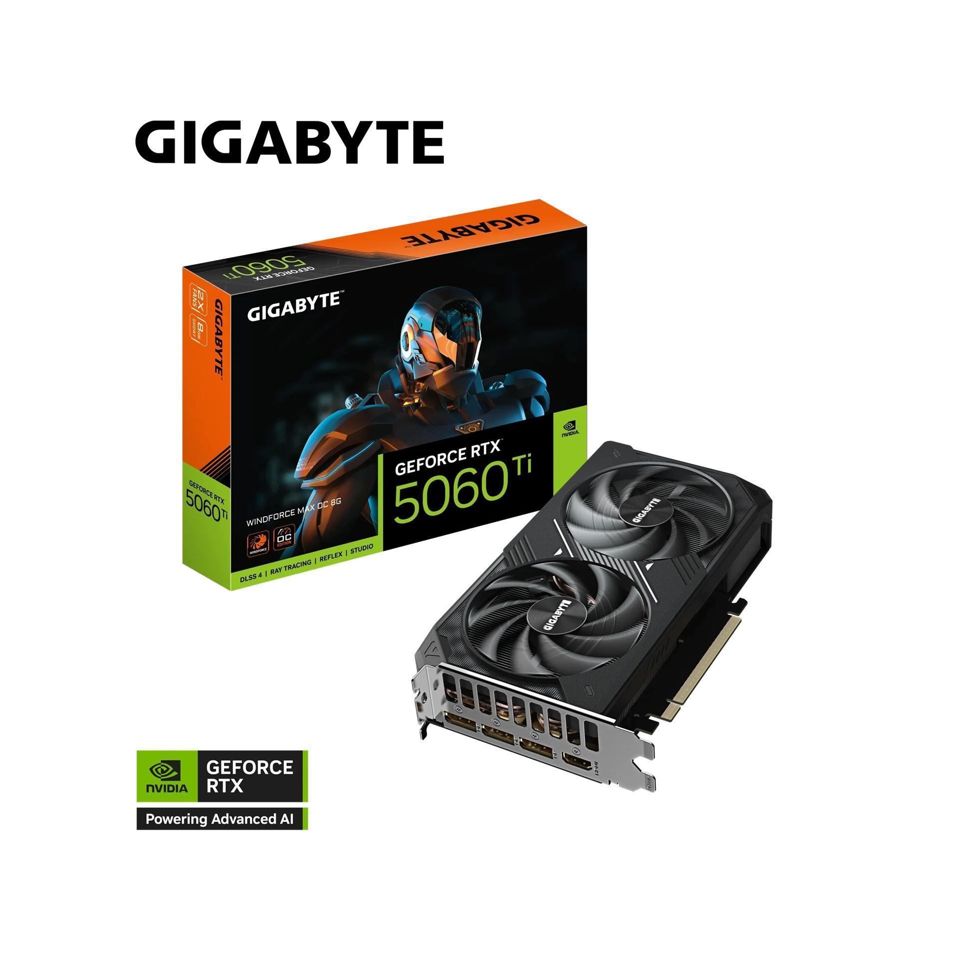 Gigabyte GeForce RTX 5060 Ti WINDFORCE MAX OC 8GB GDDR7 2587MHz Graphics Card