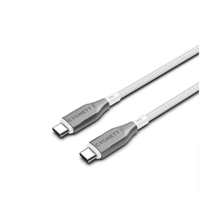 Cygnett Armoured Braided USB-C to USB-C Cable 3M White