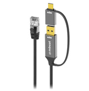 MBEAT Tough Link 3m USB-C to RJ45 Ethernet Cable Space Grey