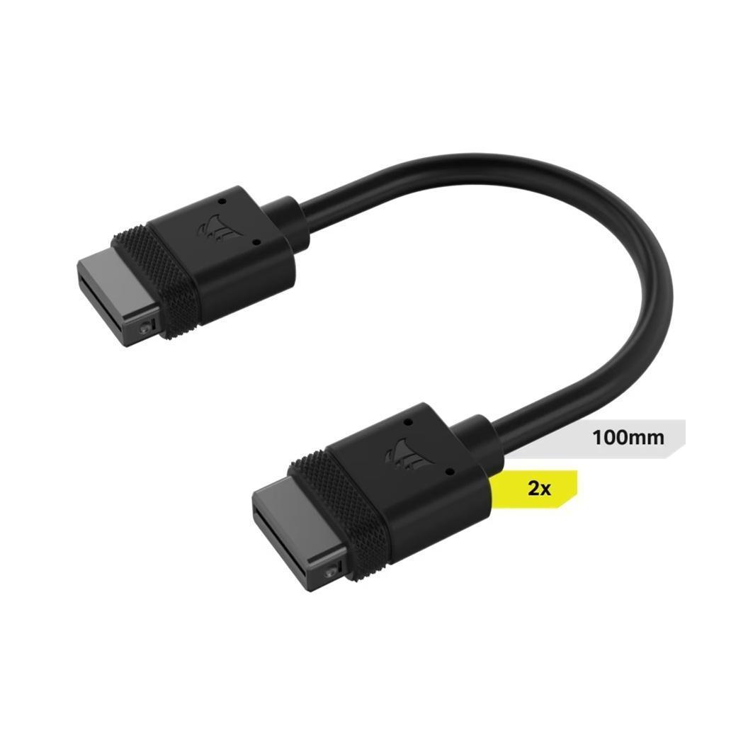 Corsair iCUE LINK Cable 2x 100mm Straight Connectors Black
