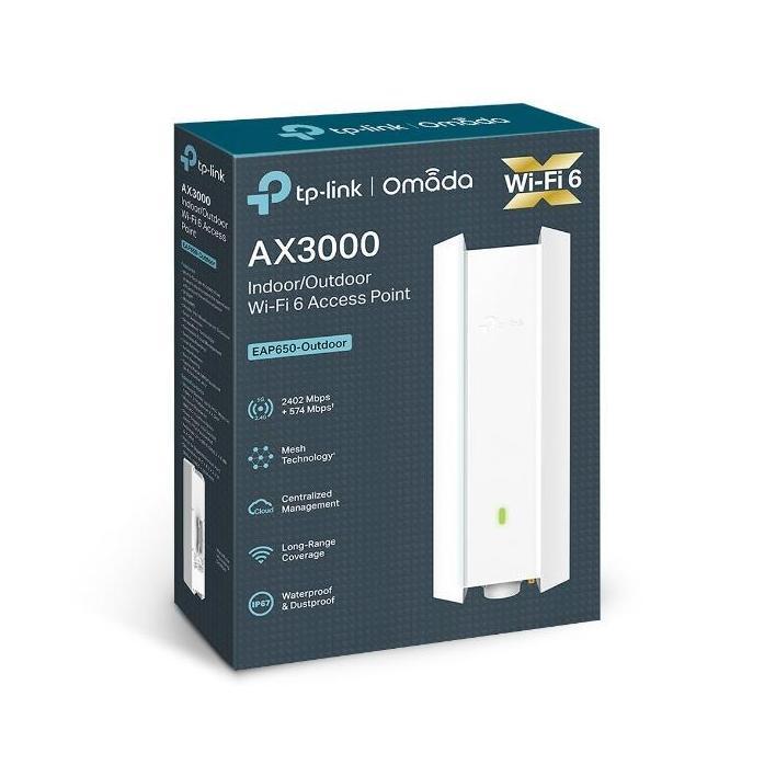 TP-Link EAP650 Omada AX3000 Indoor/Outdoor WiFi 6 Access Point 574Mbps@2 4GHz 2402Mbps@5GHz