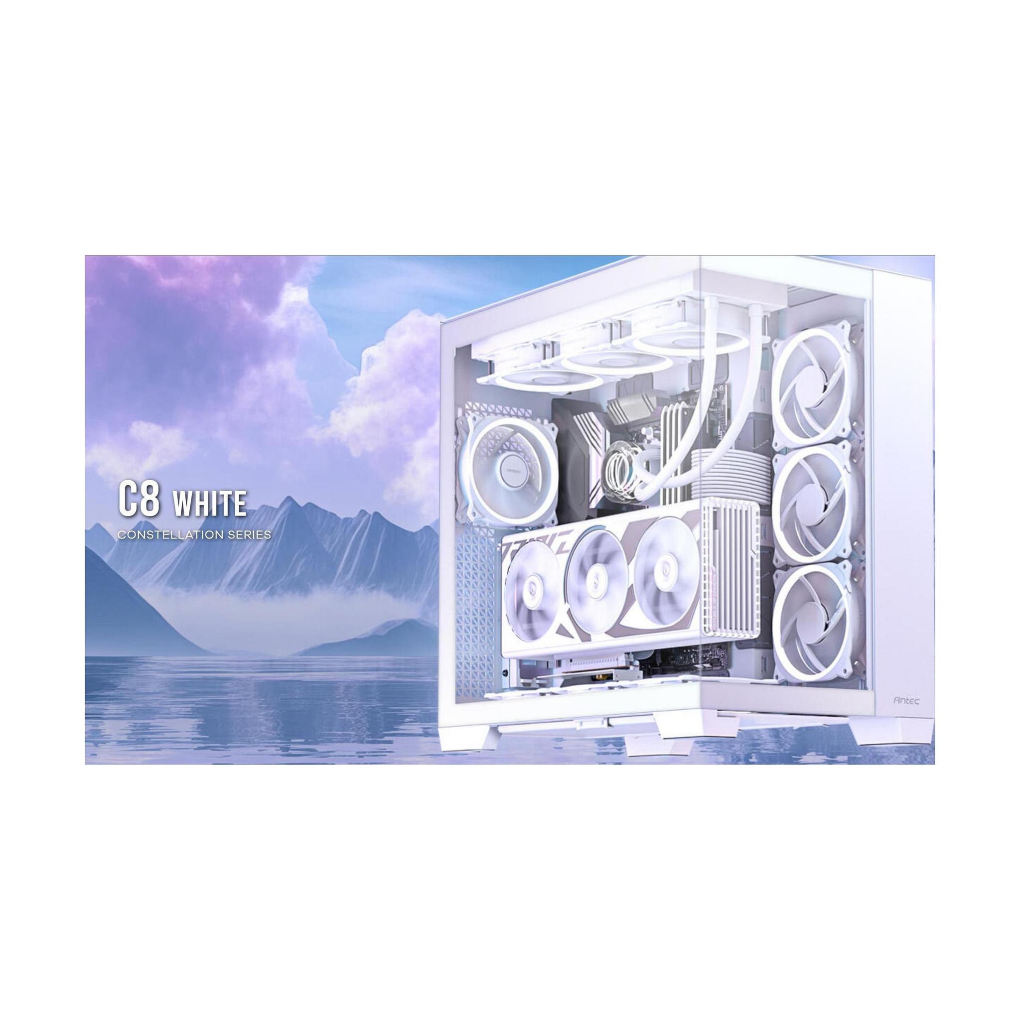 Antec C8 E-ATX mATX ITX USB-C 4mm TG 360mm Liquid Cooler Support Case