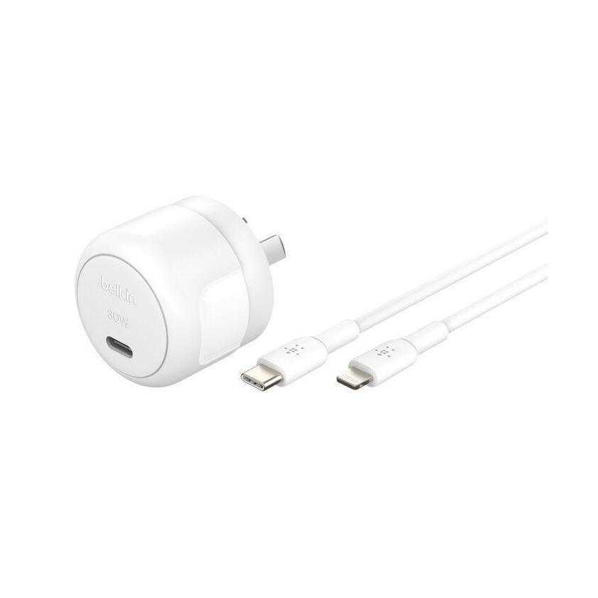 Belkin BoostCharge Compact 30W USB-C PD Wall Charger White WCA008AU1MWH-B5