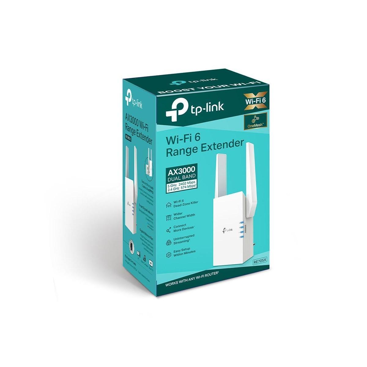 TP-Link RE705X AX3000 Mesh WiFi 6 Extender 2402Mbps@5GHz 1x Gigabit Ethernet Port 2x Antennas