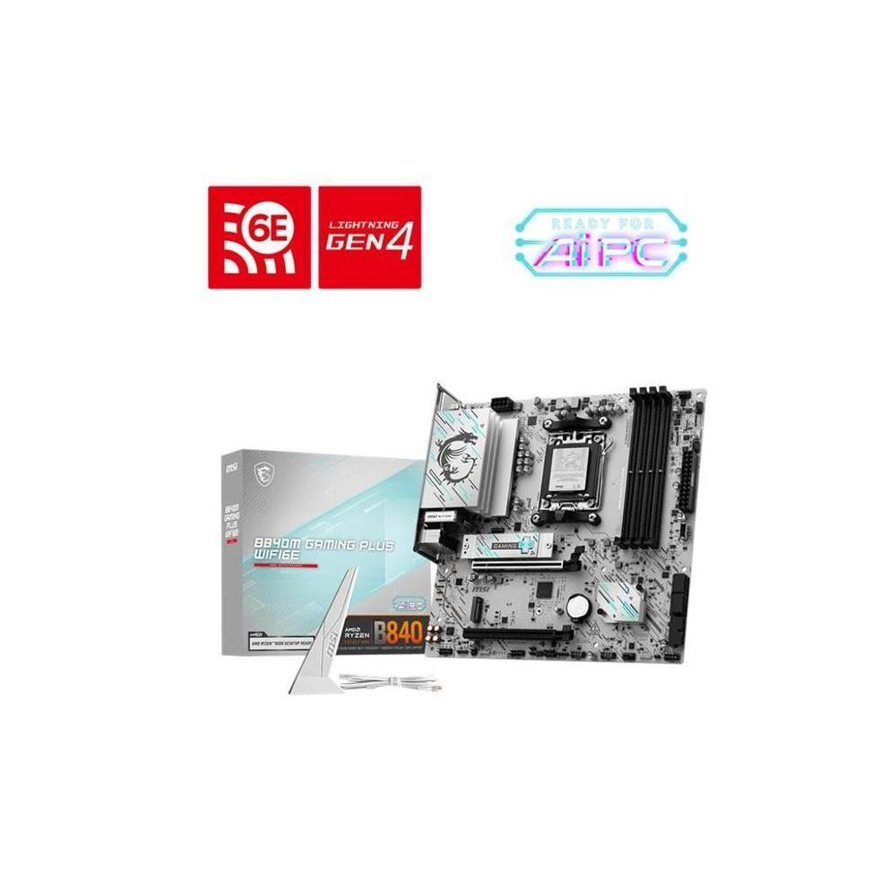 MSI B840M GAMING PLUS WIFI6E AM5 ATX Motherboard 4x DDR5 2x M.2 WiFi 6E