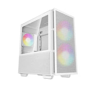 DeepCool CH360 Digital White Micro ATX Case Digital Status Display Tempered G...
