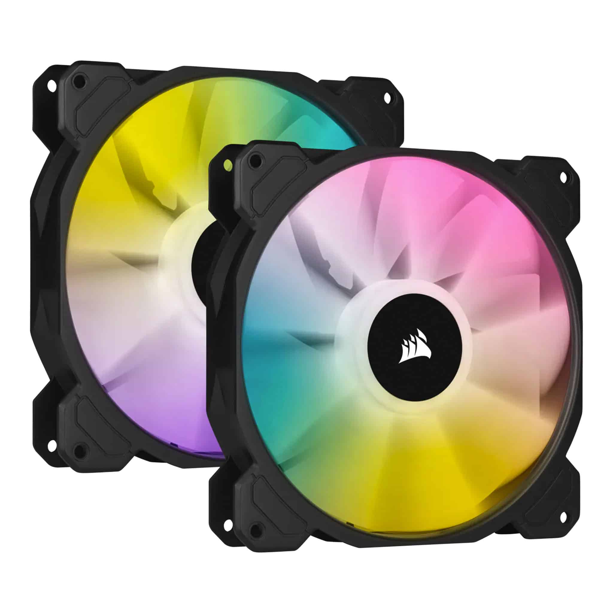 Corsair iCUE SP140 RGB ELITE 140mm PWM Fan – 2 Pack With Lighting Node CORE