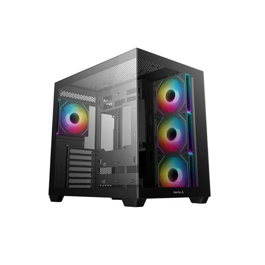 DEEPCOOL CG530 4F ATX Case Tempered Glass 4 Pre-Installed Fans USB3.0x2 Gen2 Type-C x1 Audio/Mic x1