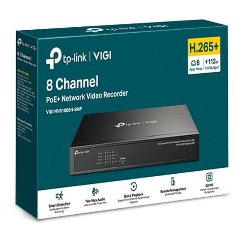 TP-Link VIGI NVR1008H-8MP 8 Channel PoE+ H.265+ 4K Output Network Video Recorder