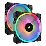 Corsair LL140 RGB 140mm Dual Light Loop RGB LED PWM Fan - 2 Pack with Lighting Node PRO