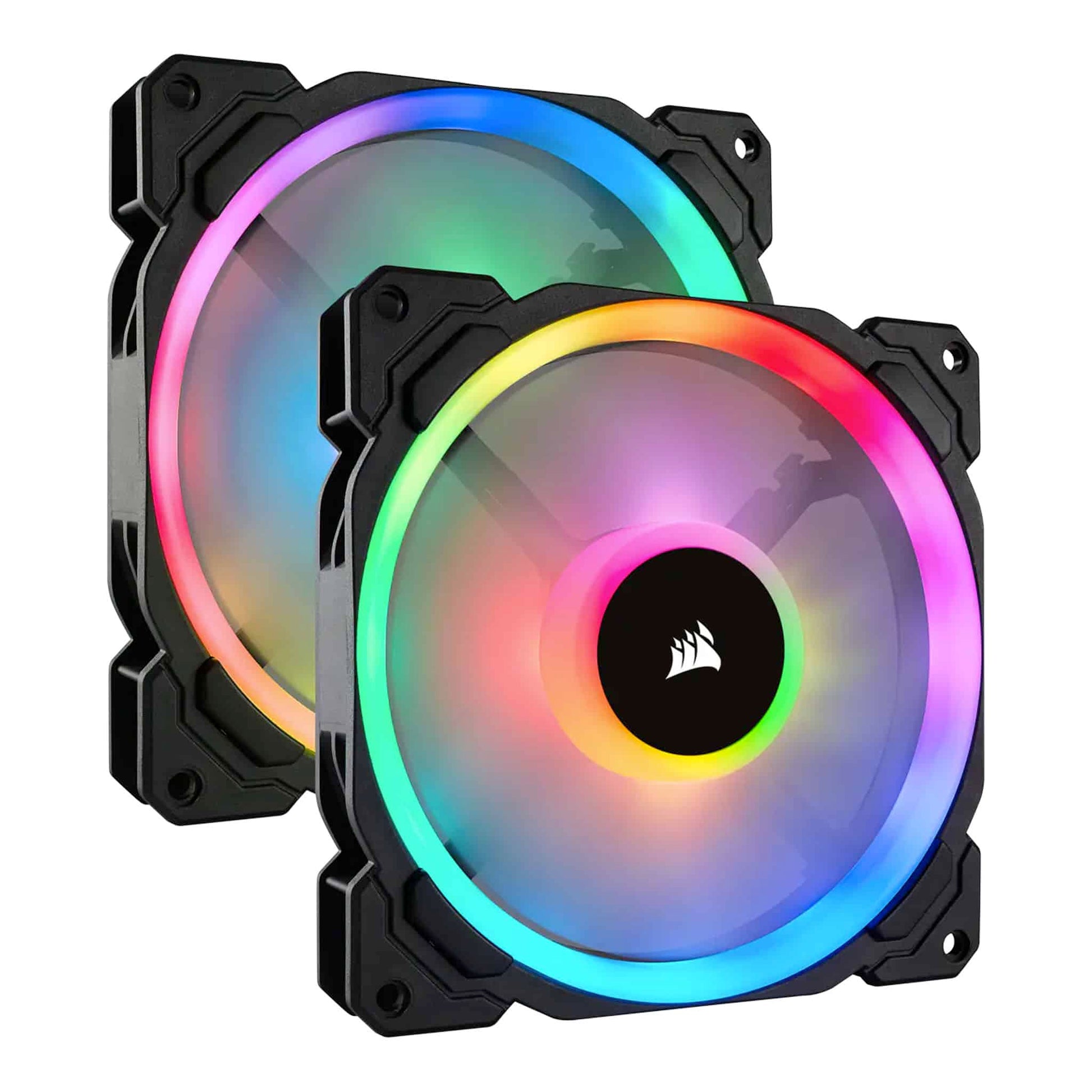 Corsair LL140 RGB 140mm Dual Light Loop RGB LED PWM Fan - 2 Pack with Lighting Node PRO