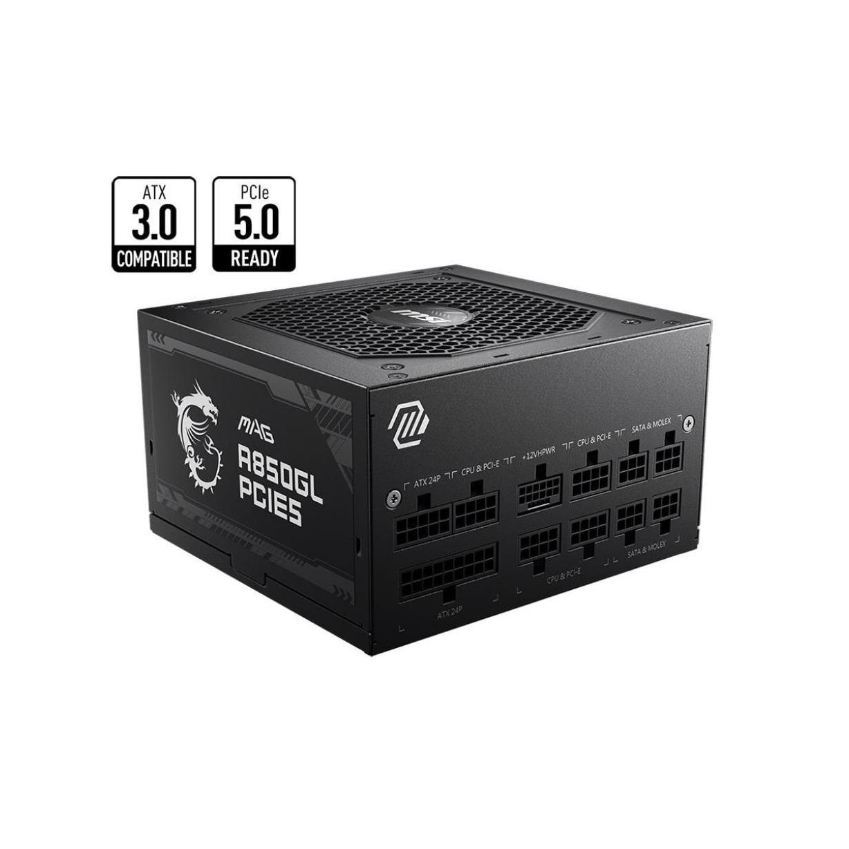 MSI MAG A850GL 850W ATX Gold Fully Modular PCIe 5.0 Power Supply