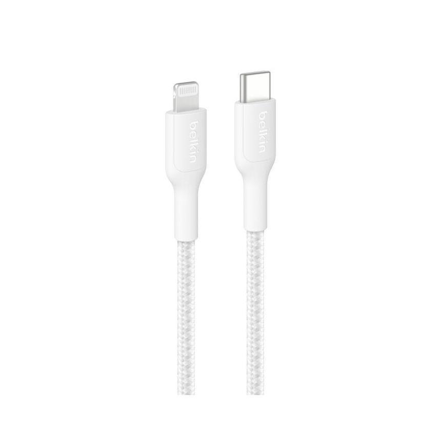 Belkin BoostCharge Pro Braided Lightning to USB-C Cable 2M White CAA022fq2MWH