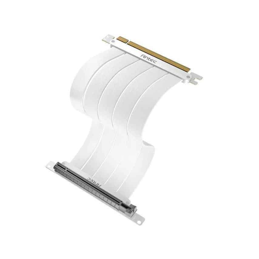 Antec PCIE-4.0 Riser Cable 200mm White Gold Plated Shielded PCB