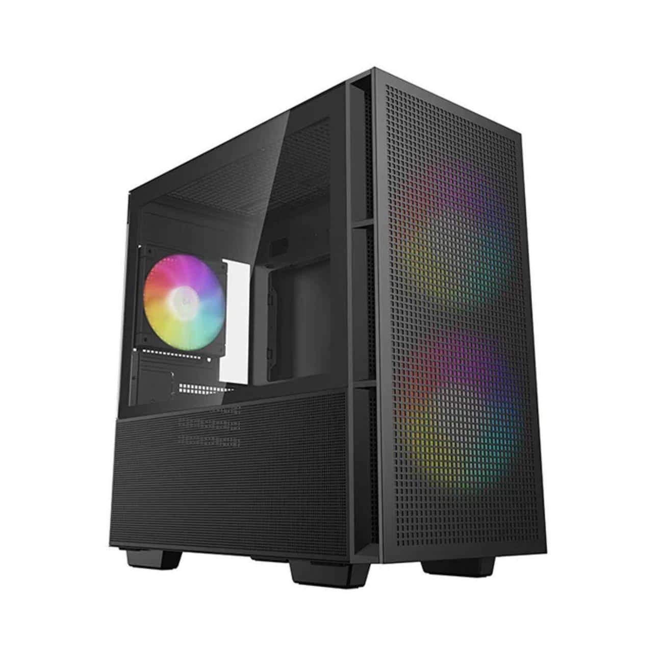 DEEPCOOL CH360 Micro ATX Case Tempered Glass 1x USB3.0 1x USB-C HD Audio 3x ARGB Fans