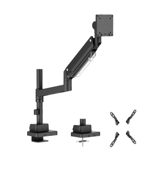 Brateck LDT80-C012P Super Heavy-Duty Pole-Mounted Gas Spring Monitor Arm 24-57 Matte Black