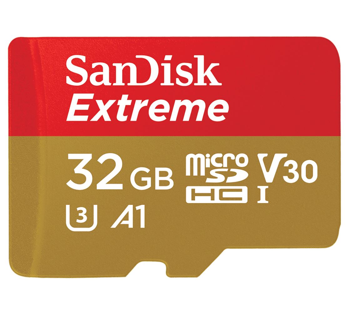 SanDisk Extreme 32GB microSD V30 U3 C10 A1 UHS-1 100MB/s R 60MB/s W SD Adaptor