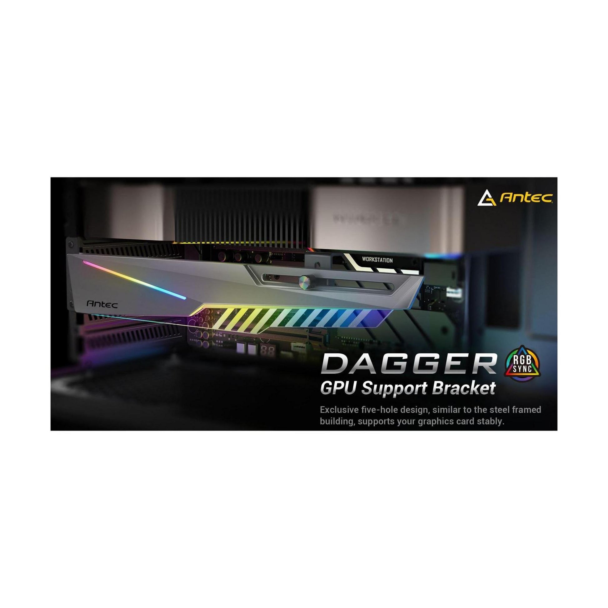 Antec GPU Bracket Dagger Black ARGB 5V 3-Pin 170-270MM Horizontal Mount