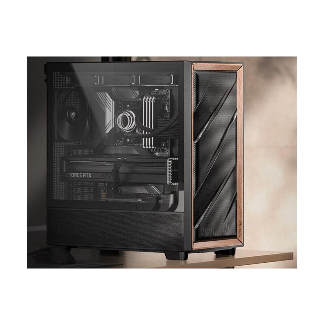 Antec Flux ATX Black Premium Walnut 5x PWM Fans Mid Tower Case