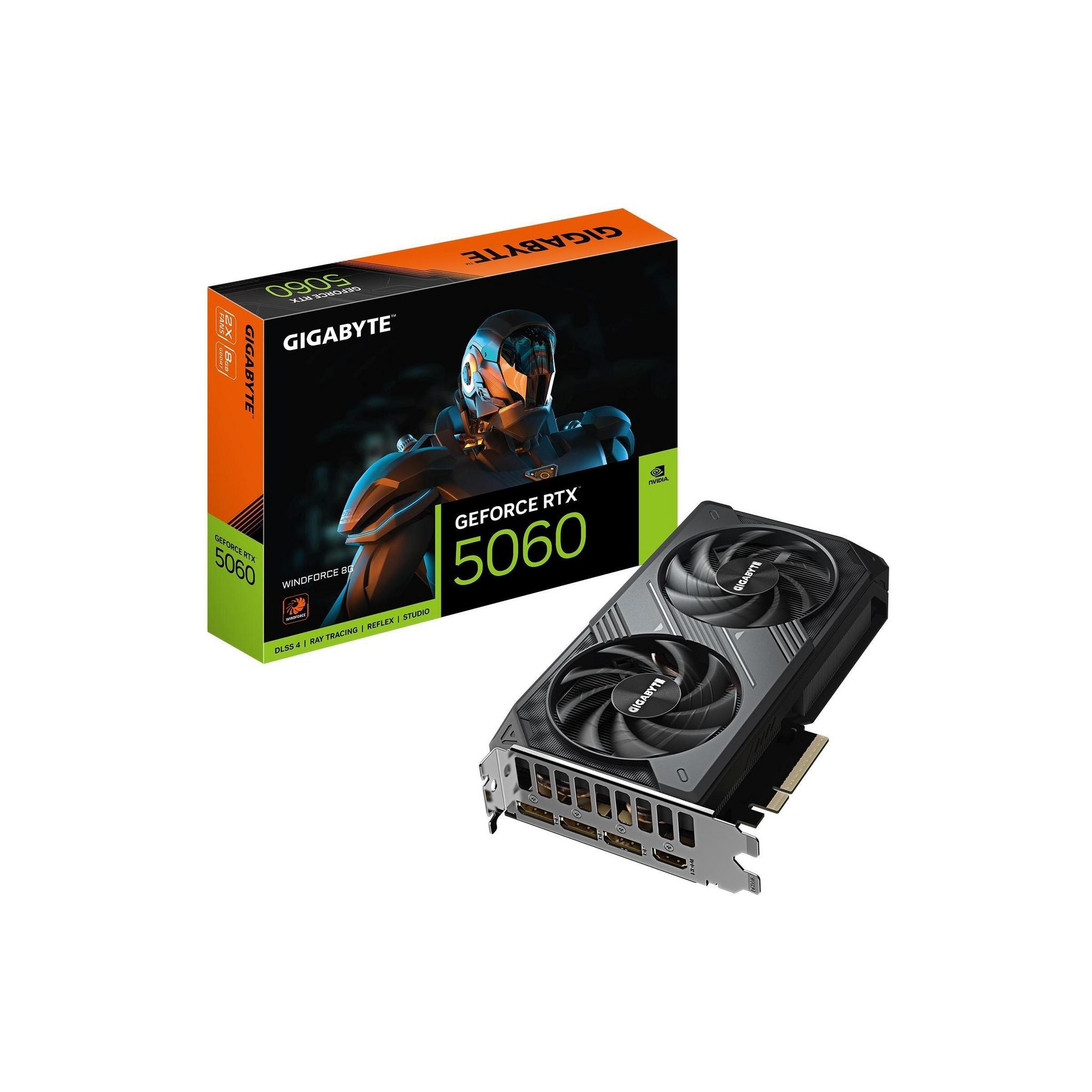 Gigabyte GeForce RTX 5060 WINDFORCE 8GB GDDR7 2497MHz Graphics Card