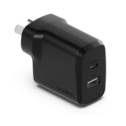 Cygnett PowerPlus 32W Dual Port 20W USB-C 12W USB-A PD Wall Charger Black