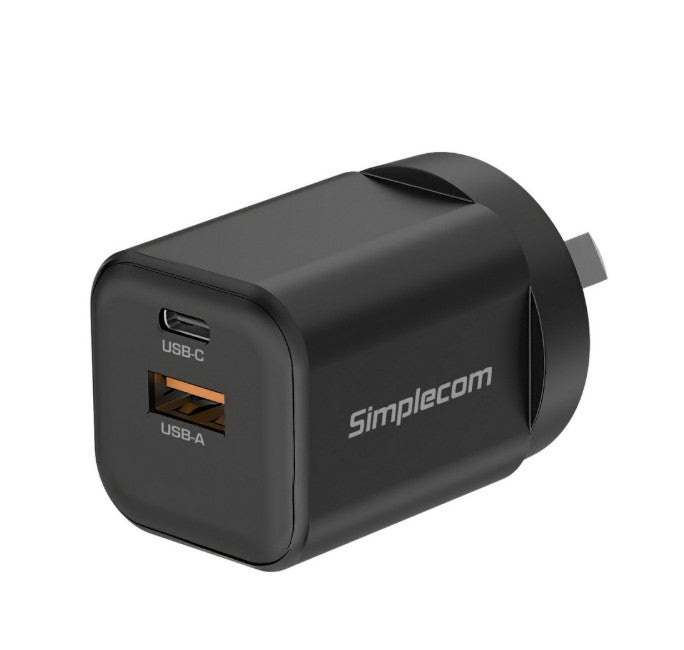 Simplecom CU235 Dual Port 35W USB-C + USB-A Wall Charger