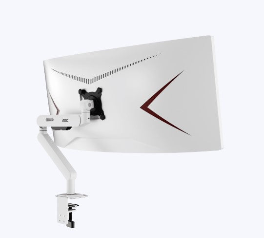 AOC AM406W White Desk-mount Monitor Arm Alloy Structure 17-40" 12KG VESA 100 75MM