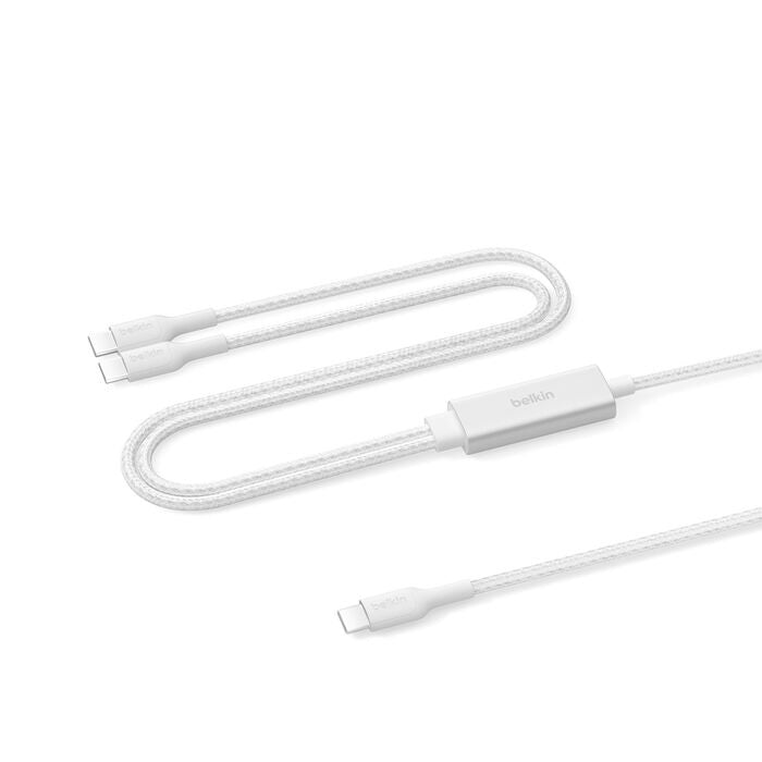 Belkin BoostCharge Pro Braided USB-C to Dual USB-C Cable 1.5M White CAC004fq15MWH