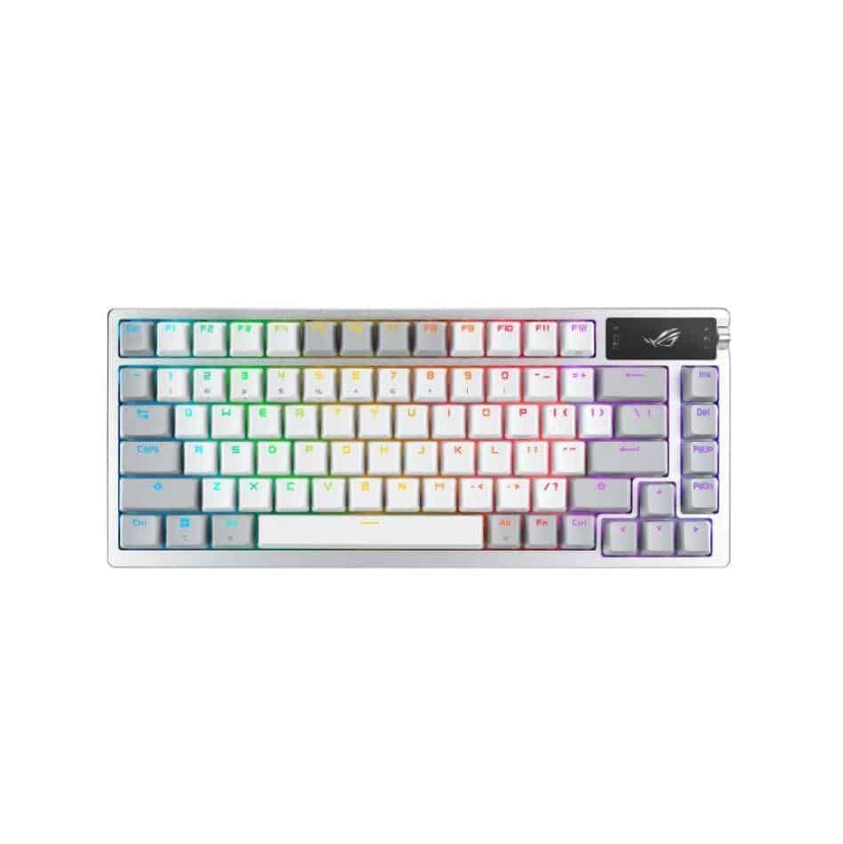 ASUS ROG AZOTH NX SM PBT White 75-Key OLED Display Tactile Bump/NX Storm Switch Tri-Mode Keyboard