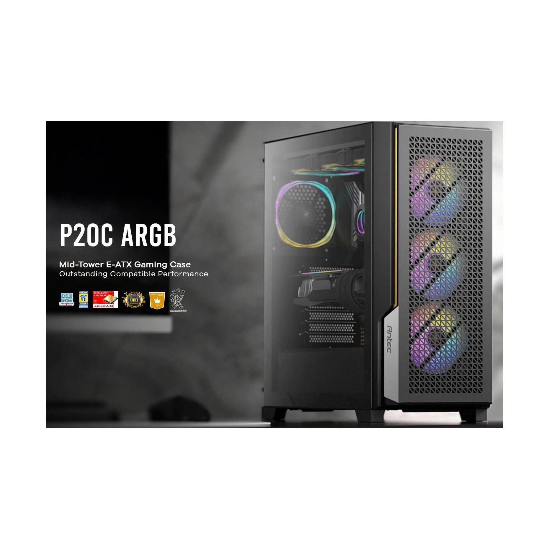 Antec P20C ATX E-ATX High Airflow USB-C 4x HDD/SSD 3x ARGB Fans Case