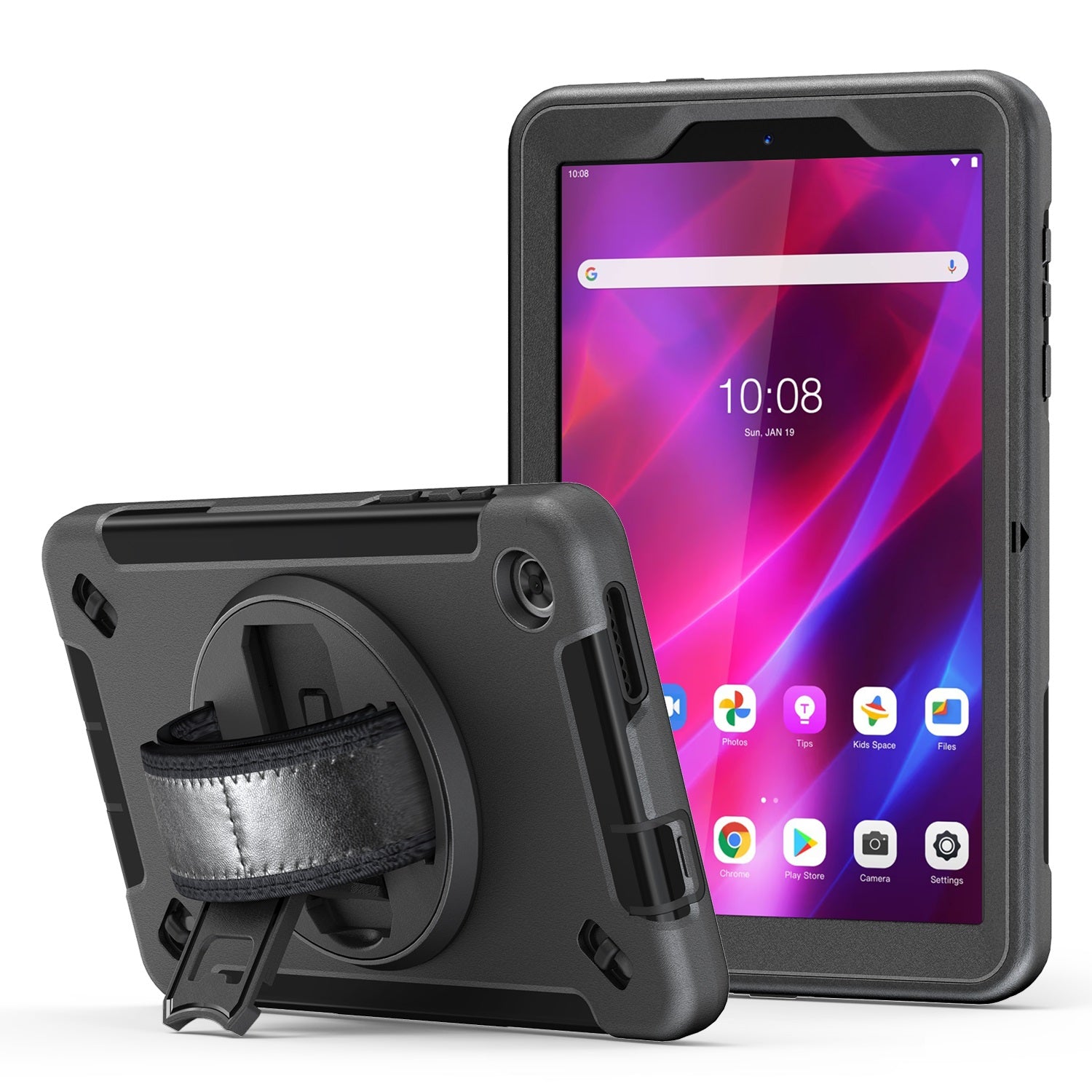 USP Rugged Lenovo Tab M8 8" TB-300 Case Kickstand Strap Black