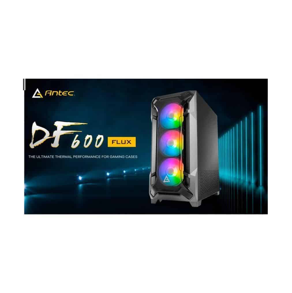 Antec DF600 FLUX ATX 5x120mm Fans 3x ARGB 2x PWM Tempered Glass Case