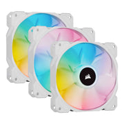 Corsair iCUE SP120 RGB ELITE 120mm White PWM Fan - 3 Pack with Lighting Node CORE